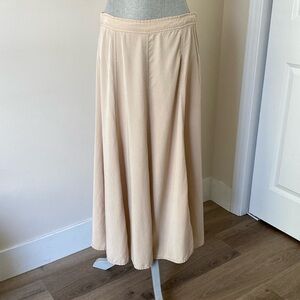 Coldwater Creek Long Flowy Silk-like Maxi Skirt Cream Size 14 P
